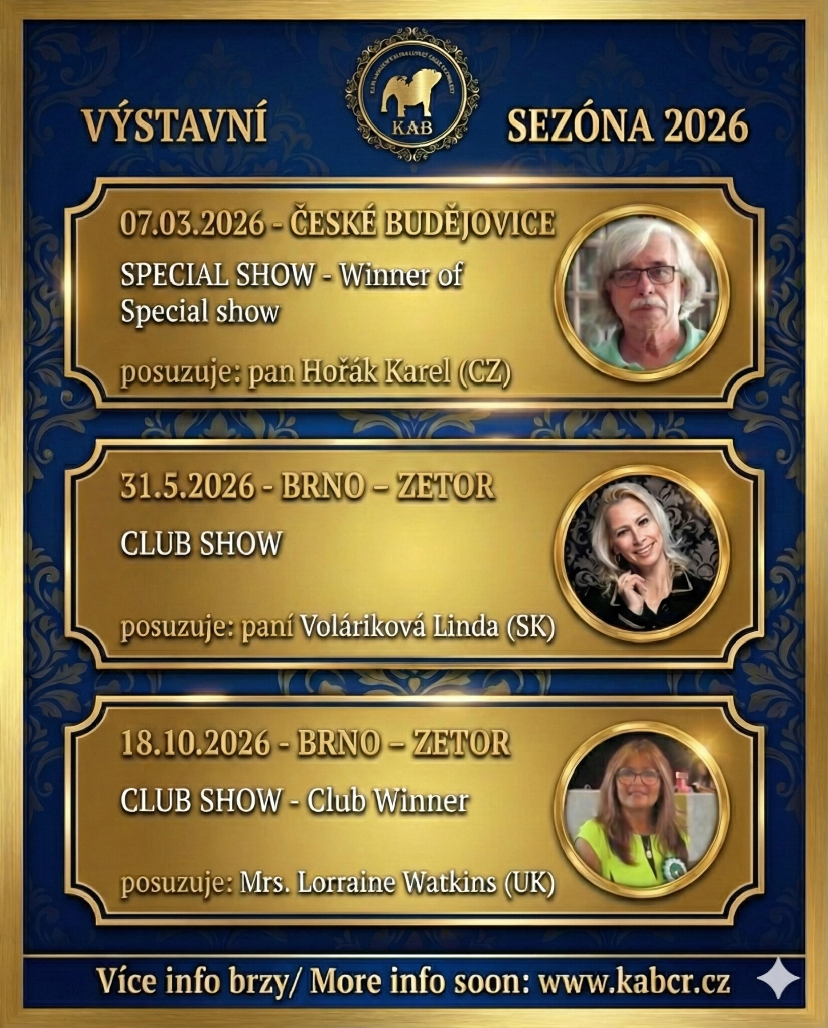 klubové výstavy KAB CR 2026